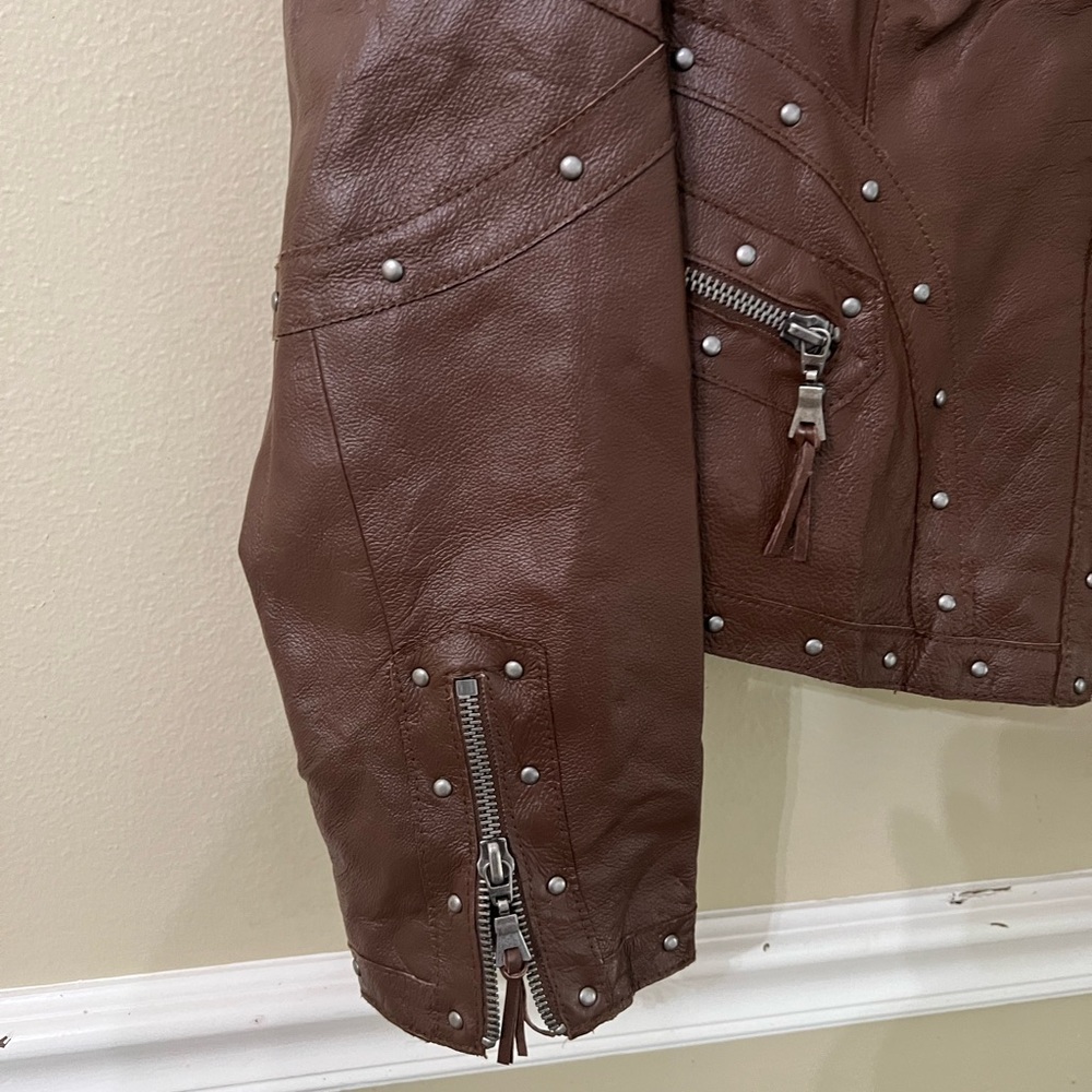 Pamela McCoy Brown Leather Jacket - Picture 3 of 15
